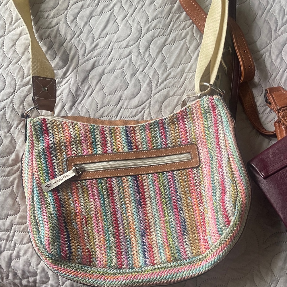 Multicolor purse ,and burgundy purse  bundle